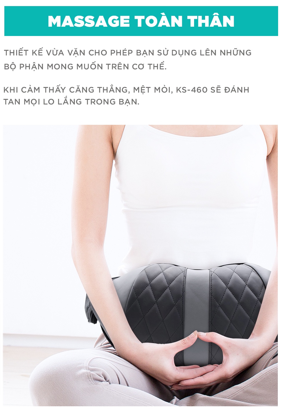 Mô tả Máy Massage Cổ Vai Gáy Chuyên Sâu KINGTECH KS-460,  Chức Nhiệt Hồng Ngoại, Xoay Đảo Chiều - Hàng Chính Hãng - 8