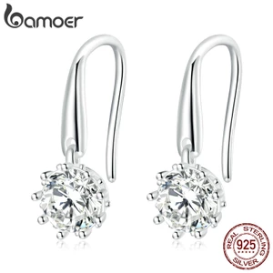 1 Cặp Bông Tai bamoer bạc 925 Đơn Giản Đa Năng Làm Quà Tặng Cho Bạn Gái