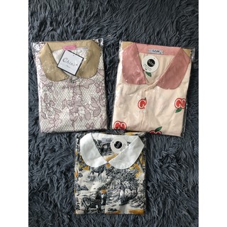 Bộ lụa mặc nhà cho mẹ, bộ Pyjama lụa satin họa tiết