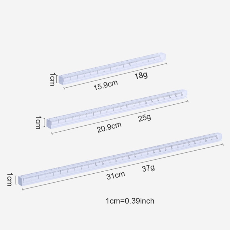 Thước kẻ thẳng bằng nhựa acrylic trong suốt 0-30cm dành cho học sinh