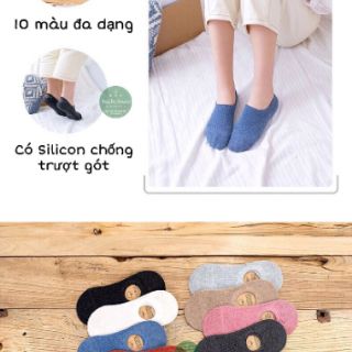 Tất Lười Nữ Vintage Hàn Quốc cao cấp có Silicon chống trượt gót TATLUOINU