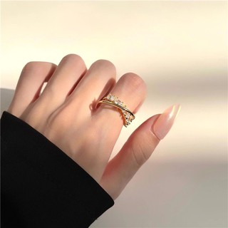 Micro-Set Zircon Siêu Nhấp Nháy Phong Cách Mở Nhẫn Thời Trang Ánh Sáng Sang Trọng Cá Tính Cao Cấp Chỉ Số Nhẫn Nhẫn Phụ Kiện