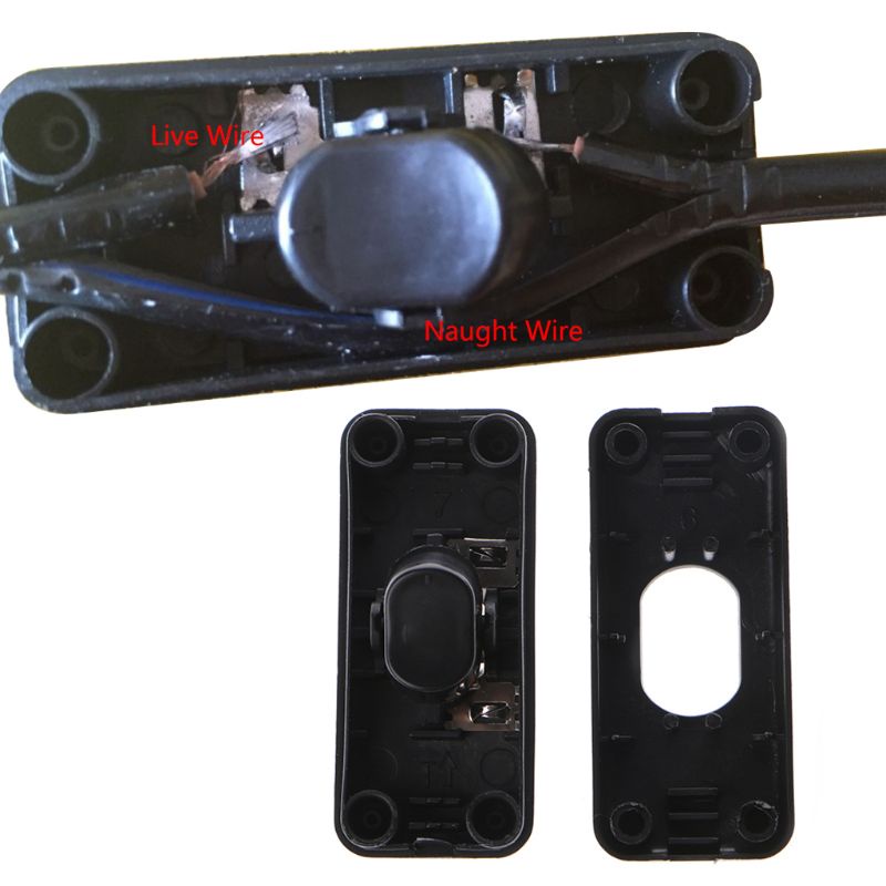 Ppy 250V 2A Nội Tuyến BẬT TẮT Bàn Đèn Dây Cáp Chuyển Đổi Rocker Switch Đen