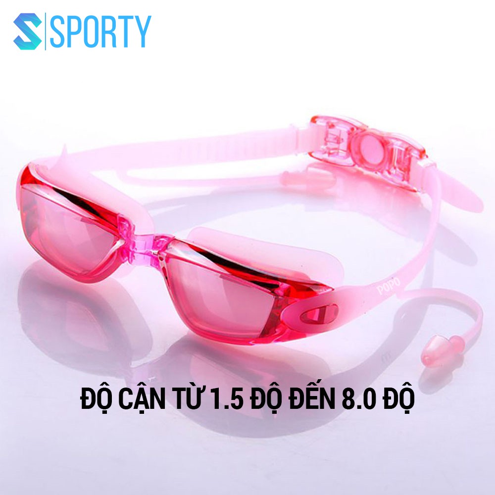 Kính bơi cận thị từ 1.5 độ đến 8.0 độ SPORTY mắt kính cản tia UV hạn chế sương mờ