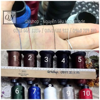 Chỉ dù 2D khâu da, làm khuyên tai, nguyên liệu handmade, nguyên liệu may mặc