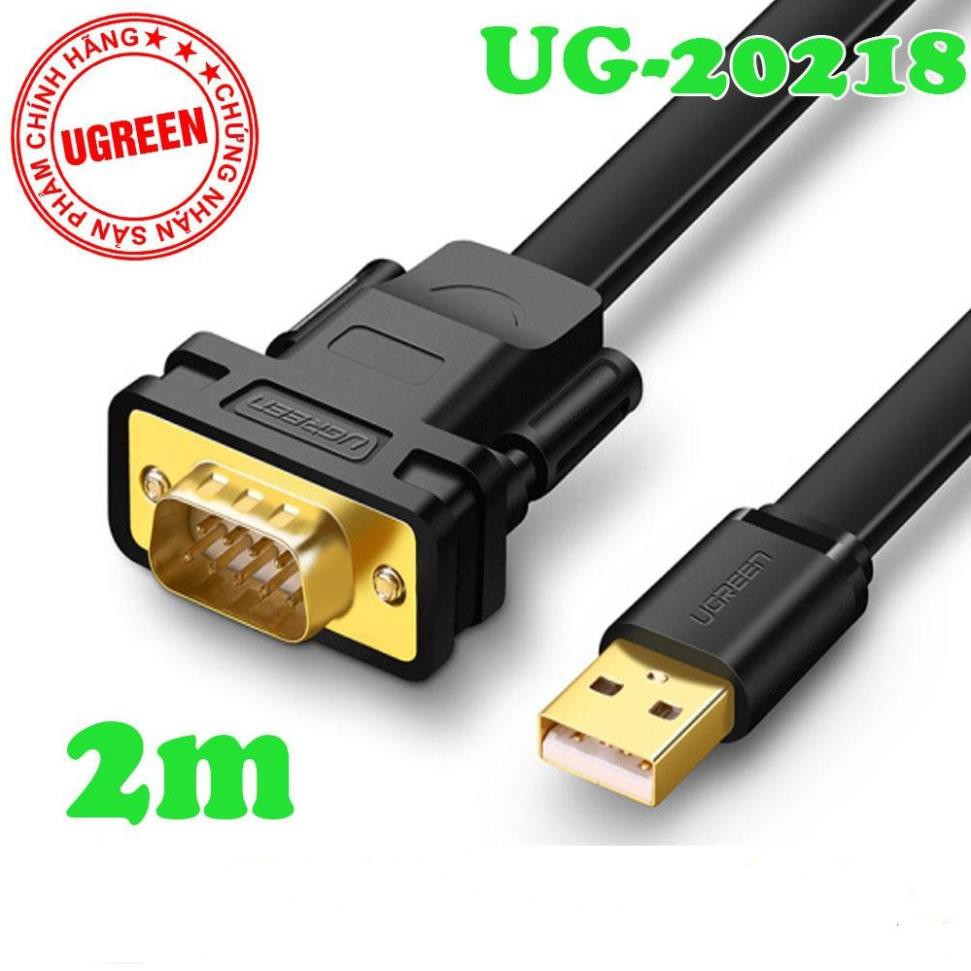 Cáp USB to Com (RS232) dài 2m cáp dẹt Ugreen 20218 | Shopee Việt Nam