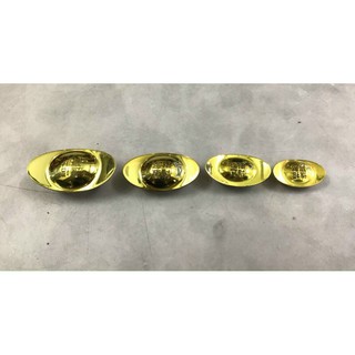 Thỏi vàng tài lộc nhiều cỡ bằng đồng nguyên khối hàng bóng đẹp vật phẩm phong thủy tài lộc