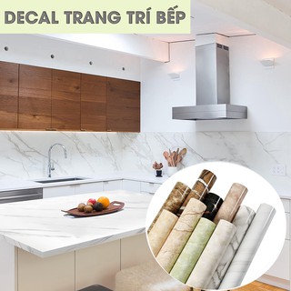 3 mét Giấy dán tường nhà bếp cách nhiệt decal giả vân đá chống dầu mỡ bám bẩn dễ lau chùi