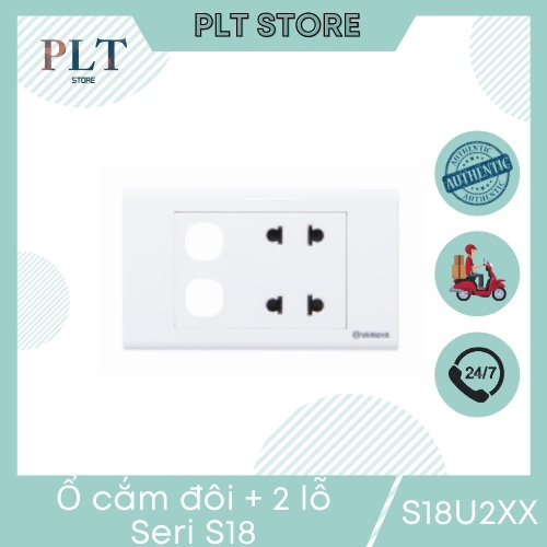 Ổ Cắm Đôi 2 Chấu 16A + 2 Lỗ Sino S18U2XX Dòng S18 (KT:120x70) | Shopee ...