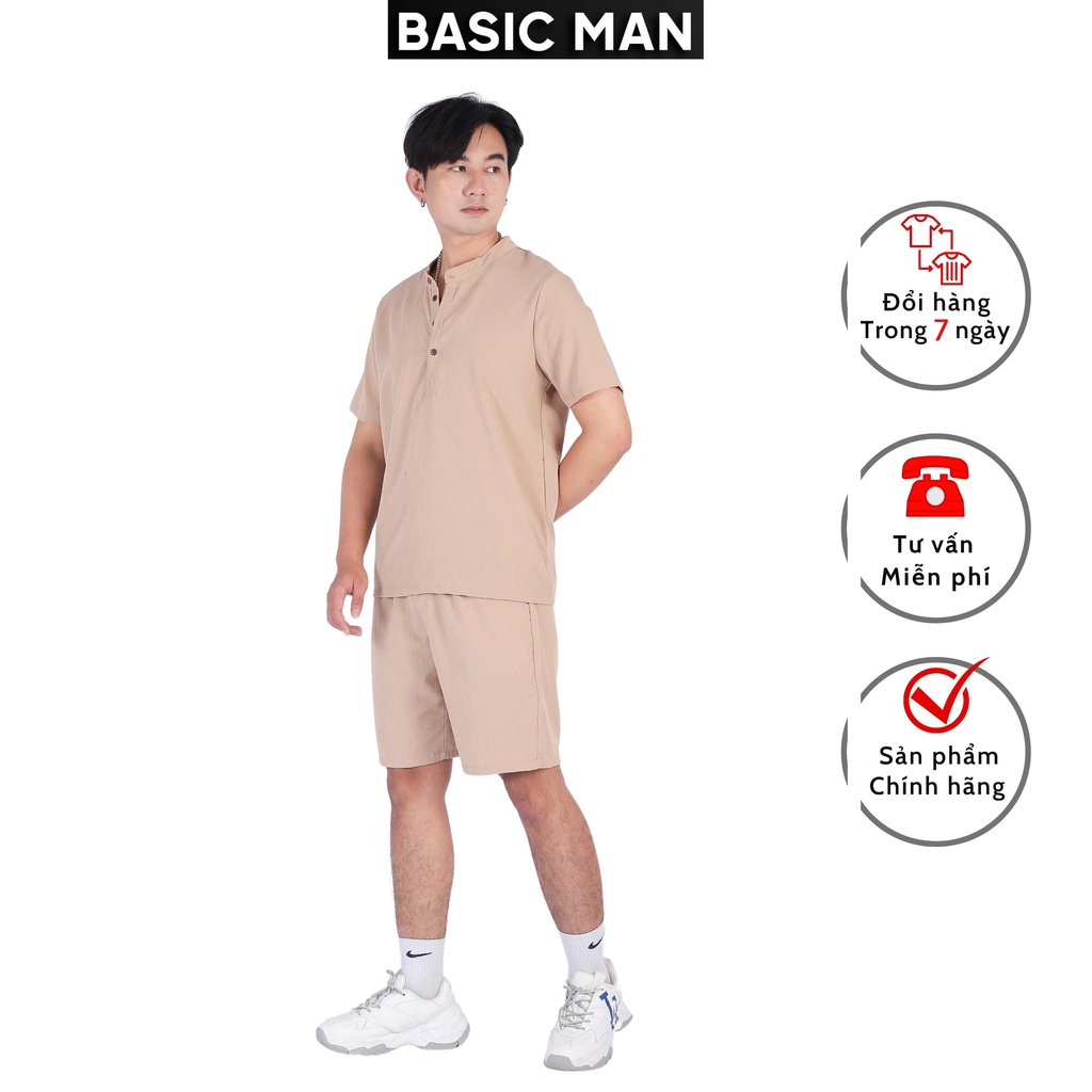 [Mã BMLTB35 giảm đến 35K đơn 99K] Bộ quần áo nam BM BASIC MAN best and premium vải đũi - BODUI 001