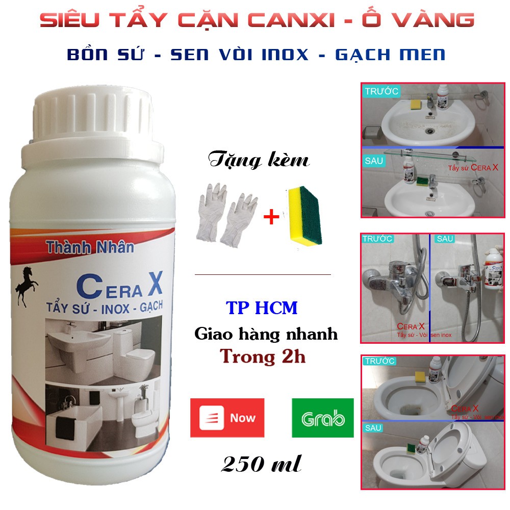 TẨY Ố SỨ - SEN VÒI INOX - GẠCH MEN CERA X 500ml