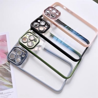 Ốp MEIRUYI cao cấp lưng trong cứng viền màu bảo vệ camera lấp lánh chống ố màu cho ip 16/15/14/13/pro/promax