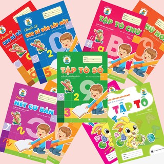 Sách - Bộ 9 Cuốn Tập Tô Tập Viết Chữ - Làm Quen Chữ Cái/Chữ Số (Chuẩn Bị Vào Lớp 1)