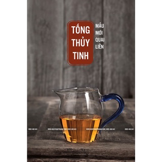 Tống thủy tinh miệng tròn quay màu dung tích 300ml, dùng pha các loại trà chịu nhiệt nóng-lạnh