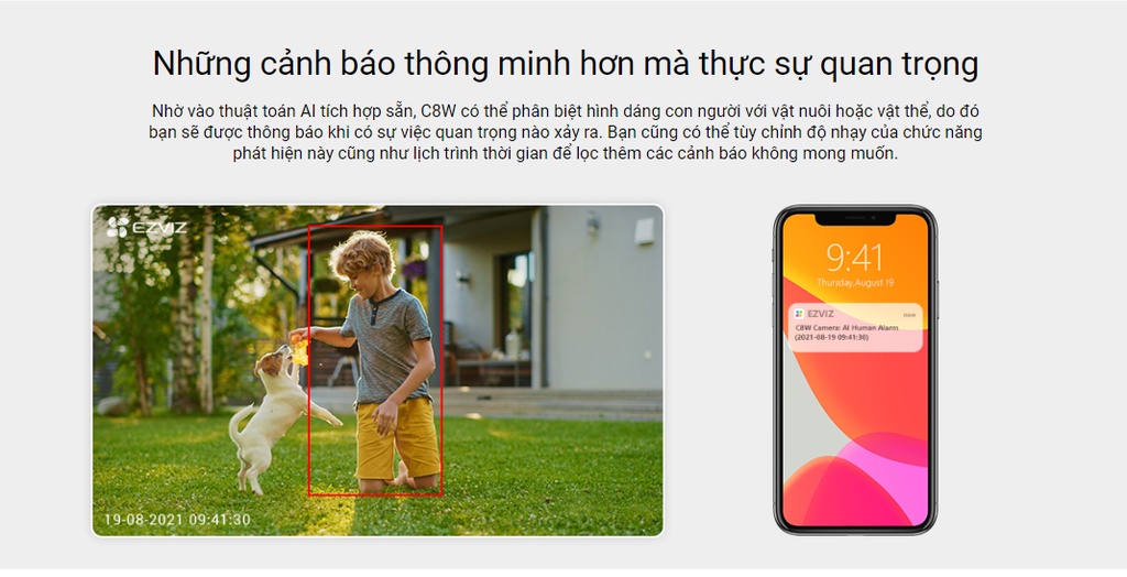 Mô tả Camera ip wifi ngoài trời ezviz c8w quad HD 2K 4MP tích hợp AI đàm thoại 2 chiều - 6