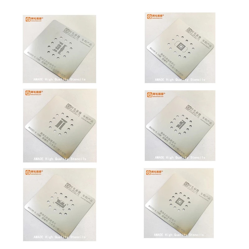 0.15mm Amaoe BGA Reballing Stencil BGA153 BGA162 BGA169 BGA186 BGA221 BGA254 Dành Cho XIAOMI HUAWEI VIVIO HDD NAND Plant Net
