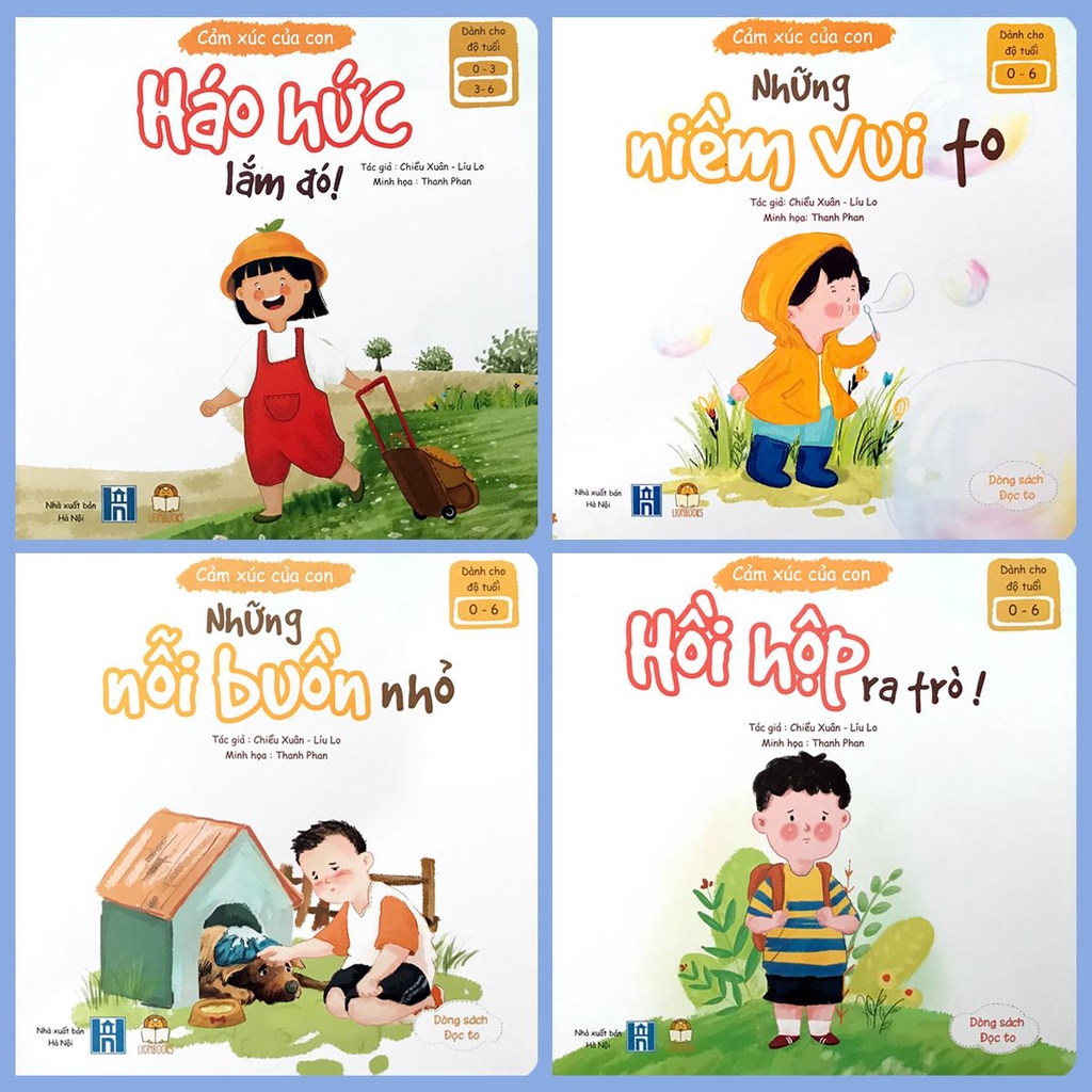 Sách - Cảm xúc của con - Bộ 4 quyển tặng kèm Sticker - Dành cho bé 0 - 6 tuổi (Dòng sách đọc to)