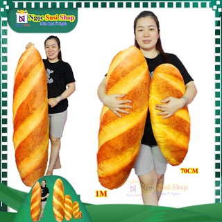 [HÀNG CAO CẤP 100% GÒN] GẤU BÔNG BÁNH MÌ 3D SIÊU MỊN SIZE 70CM SIÊU ĐẸP ÔM NGỦ - THÚ BÔNG BÁNH MÌ