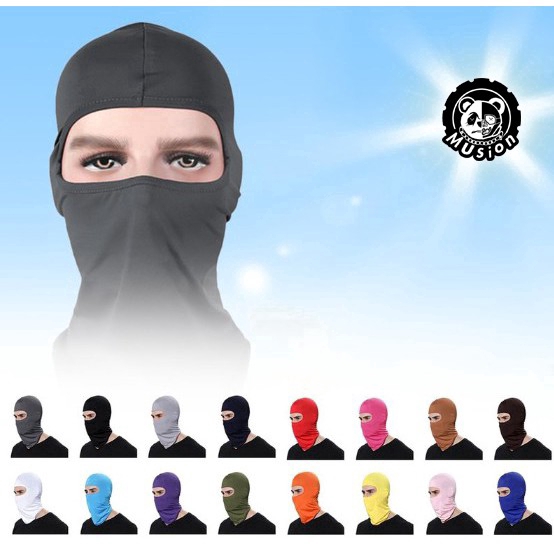 Musion Balaclava Với Mặt nạ 2 lỗ Ice Silk Chống bụi Động cơ đi xe đạp Balaclava ngoài trời