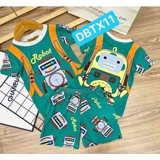 [7-9kg] Sét thun lạnh in 3D đồ bộ bé trai in họa tiết bao ngầu size bé nhỏ