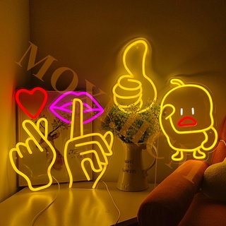 SIZE CỰC LỚN TẶNG MÓC TREO ĐẦU CẮM SẴN Đèn LED Neon thiết kế trang trí decor nhiều mẫu trên nền mica hình CUTE MOXI.