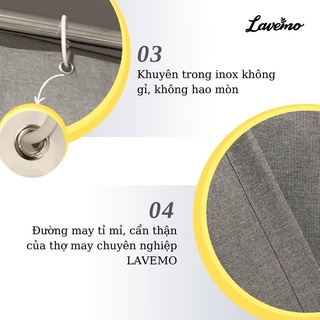 Rèm Phòng Tắm Cao Cấp Cản Sáng Vải Polyester Xám Trơn LAVEMO Chống Thấm Nước LA1401