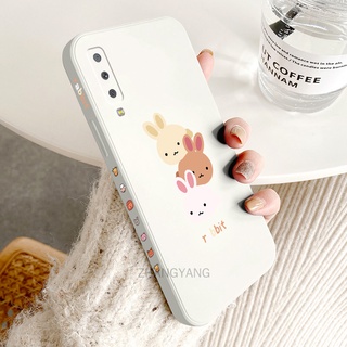 ốp lưng Samsung a50 a30s a7 2018 a750 a70 Ốp Điện Thoại TPU Silicone Hình Ba Chú Thỏ Đáng Yêu Kèm Dây Đeo Cho Samsung a50 a30s a7 2018 a750 a70