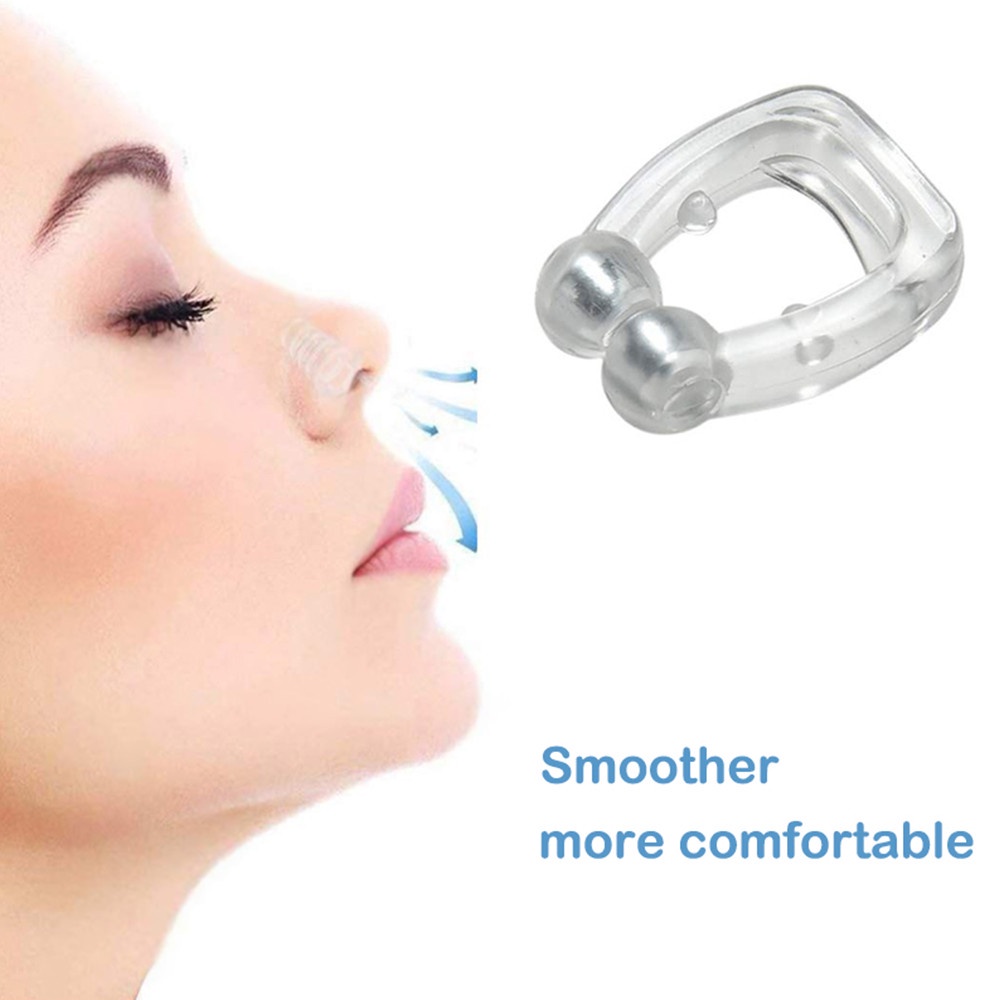 Dụng Cụ Kẹp Mũi Chống Ngáy Khi Ngủ Bằng Silicone Có Từ Tính
