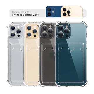 Ốp lưng Trong Suốt Cho iPhone 11 12 Pro Max Mini XS Max XR X 8 7 Plus SE 2020 Túi Đựng Thẻ Ốp Lưng Trong Suốt T10