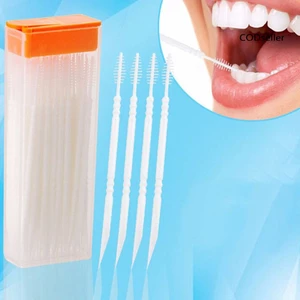 Hộp 120 tăm xỉa răng hai đầu bằng nhựa chăm sóc răng miệng tiện lợi
