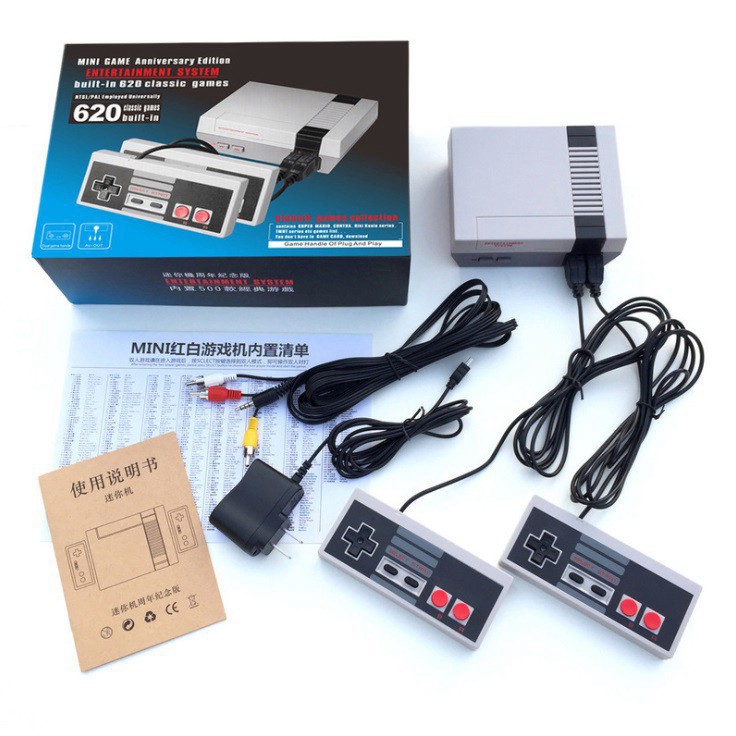 Máy chơi game 2 người chơi only one- HD GAME 620 game, kết nối TV, đồ họa  3D phiên bản SNES Mini SFC Retro Game cầm tay 4 nút cao cấp- BẢO