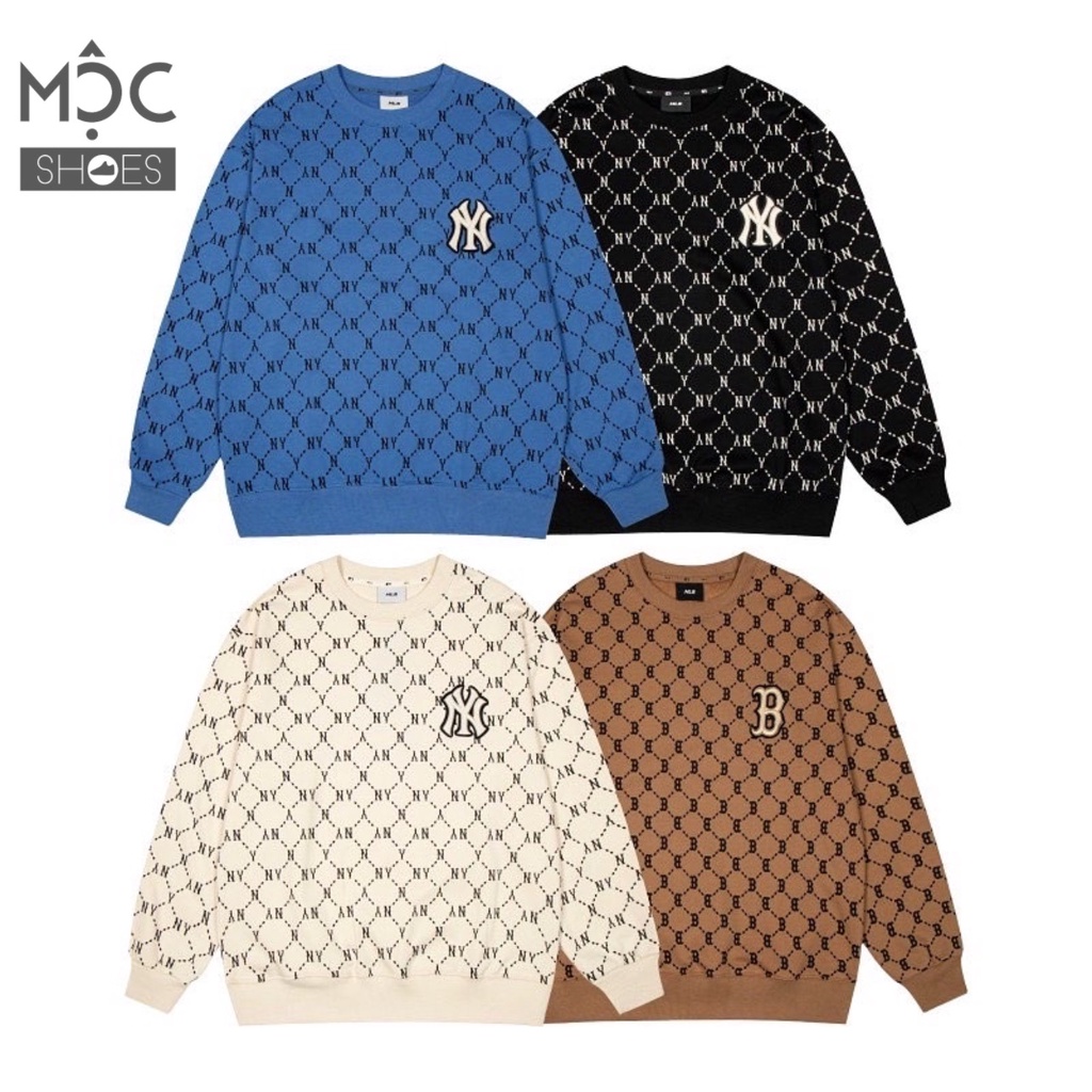 MLB Korea - Gradient Monogram All-Over Overfit Sweatshirt Dark Navy / L