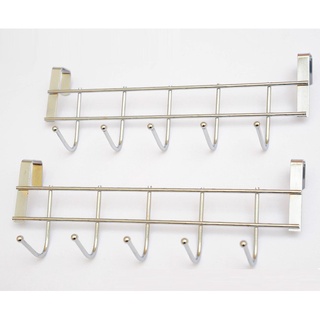 Giá treo đồ , móc inox treo đồ gắn sau tủ cánh cửa nhà tắm phòng bếp dán tường 1432