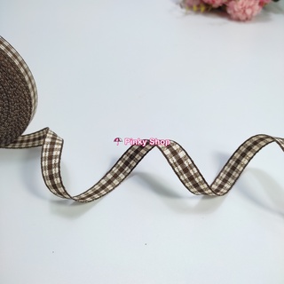 [Giá rẻ] Ruy băng vải caro kẻ sọc kim tuyến lấp lánh cao cấp 1.2cm nhiều màu sắc trang trí handmade Pinky Shop