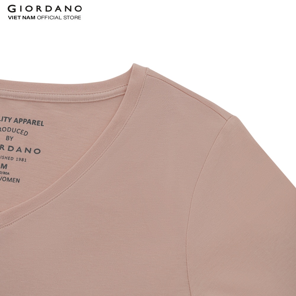 Ảnh GIORDANO Áo Thun Ngắn Tay Cổ Tim Nữ 05322248 2
