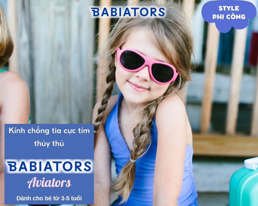 Mô tả Kính chống tia cực tím cho bé Babiators – Aviators, Hồng, 3-5 tuổi - 1
