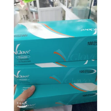 Găng tay y tế XS ôm tay dễ làm -Găng tay VGLOVE có bột hàng chuẩn 100 chiếc màu trắng