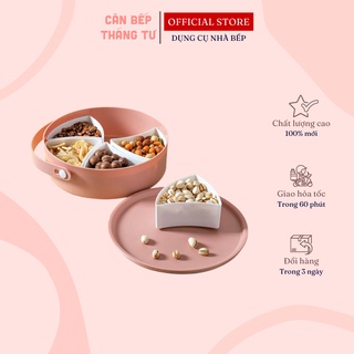 Hộp mứt Tết khay đựng bánh kẹo mứt hộp quà Tết 5 ngăn tiện dụng ngày Xuân KBK03