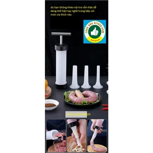 Dụng cụ máy nhồi đủn đẩy làm lạp xưởng,xúc xích cầm tay-tặng 3 đầu ống nhiều kích thước-hàng cao cấp tongkhokitoza,com