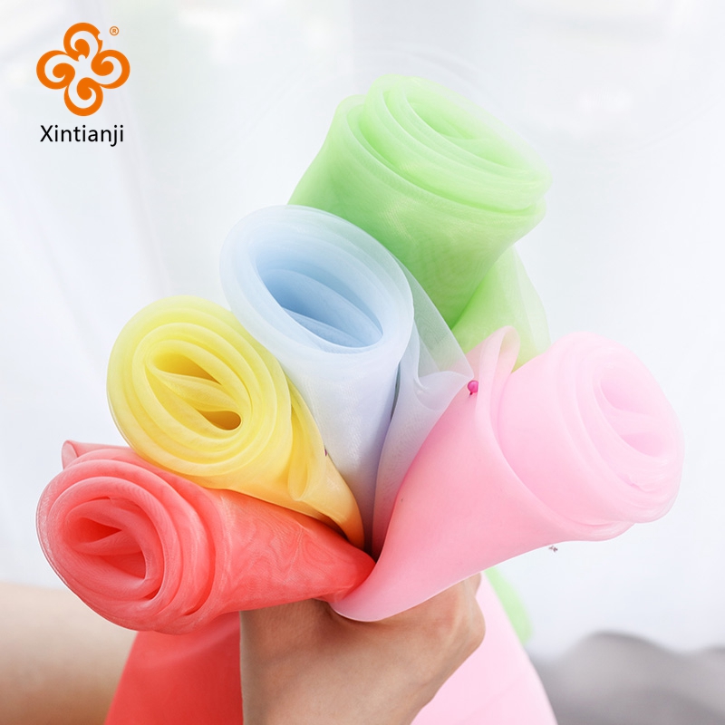1 Sân Vải Organza Polyester Chắp Vá Vải Cho Váy Búp Bê Vải Và Trang Trí Đám Cưới Organza TJ0031