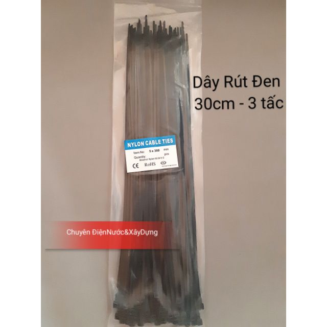 Dây Rút Nhựa Đen 30cm - 3 tấc | Shopee Việt Nam