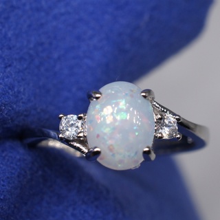 Nhẫn Opal nhiều màu Đá quý cặp đôi