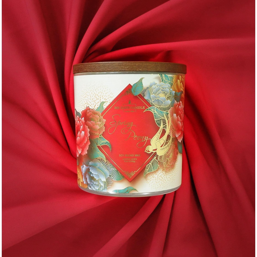 [Nến TẾT] Spring Peony - 1 bấc gỗ (340g) - Nến thơm 365 Days Candle ...