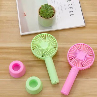 Quạt càm tay mini để bàn tích điện 4 cánh thông minh