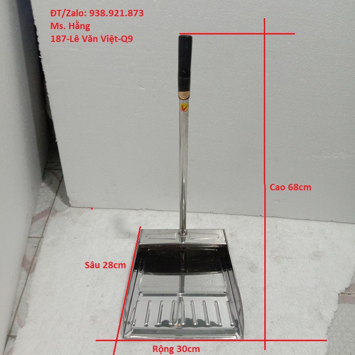 (Q9HCM) - Ky hốt rác loại lớn cán dài INOX Cao Cấp - Mã: KHR02IL ...