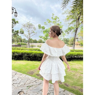 Váy xoè trễ vai 2 tầng Forgirl tiểu thư nữ tính FG037