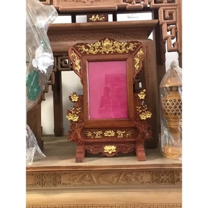 KHUNG ẢNH THỜ gỗ hương rát vàng điểm cao cấp