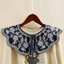 Woke Nữ Jacquard Thêu Hoa Giả Cổ Áo Giả Thanh Lịch Vintage Phối Ren Ruy Băng Khăn Choàng Lớn Trang Trí Vòng Cổ Sho