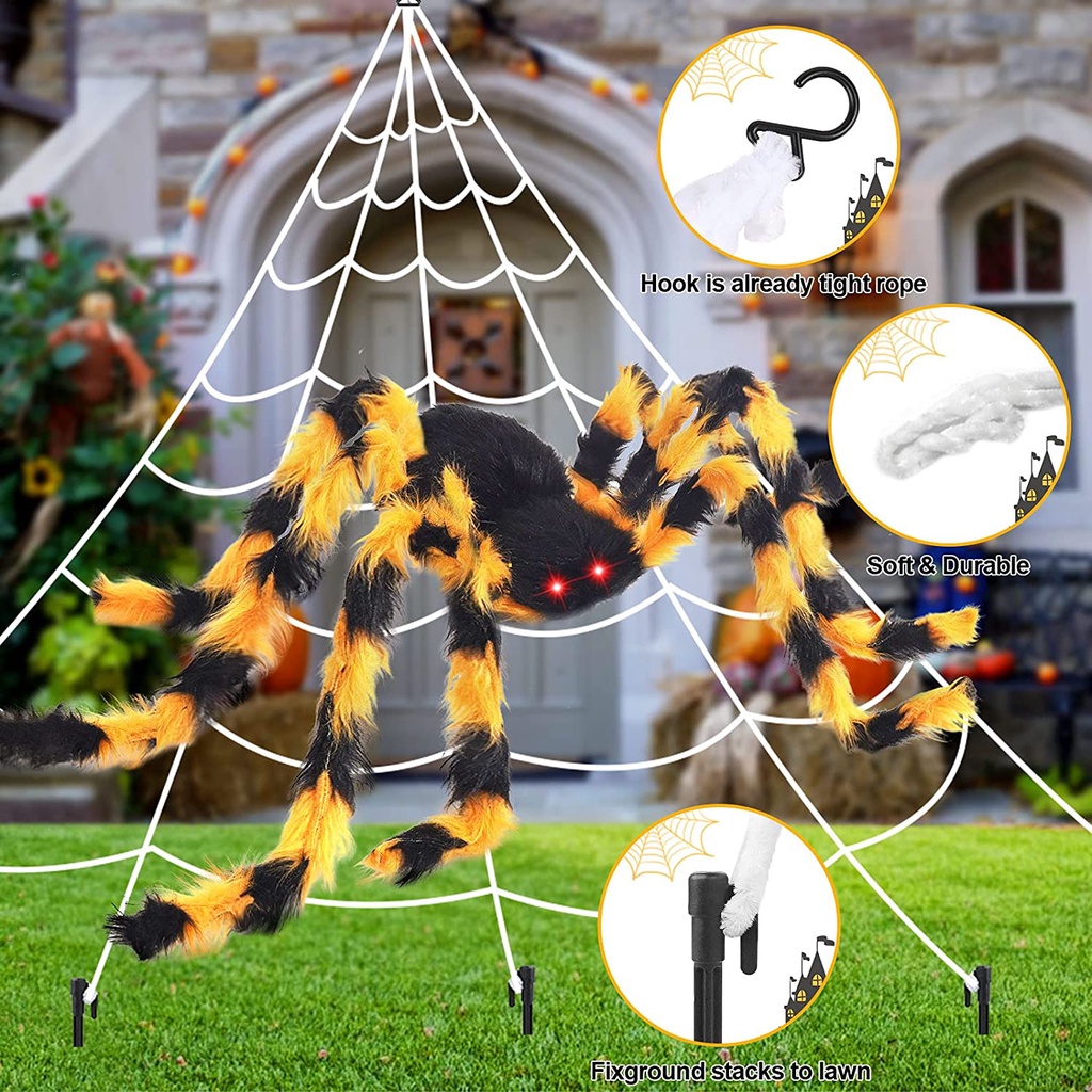 Con Nhện nhung halloween trang trí lễ hội hóa trang chất nhung màu giống thật