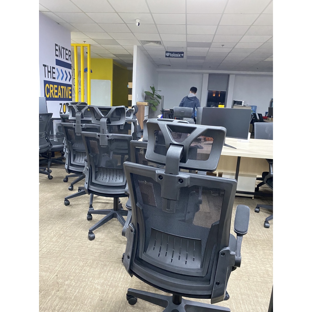 Manson Ergonomic Ghế Xoay Văn Phòng Thiết Kế Công Thái Học Tay Gập - Màu Trắng, Đen, Xám